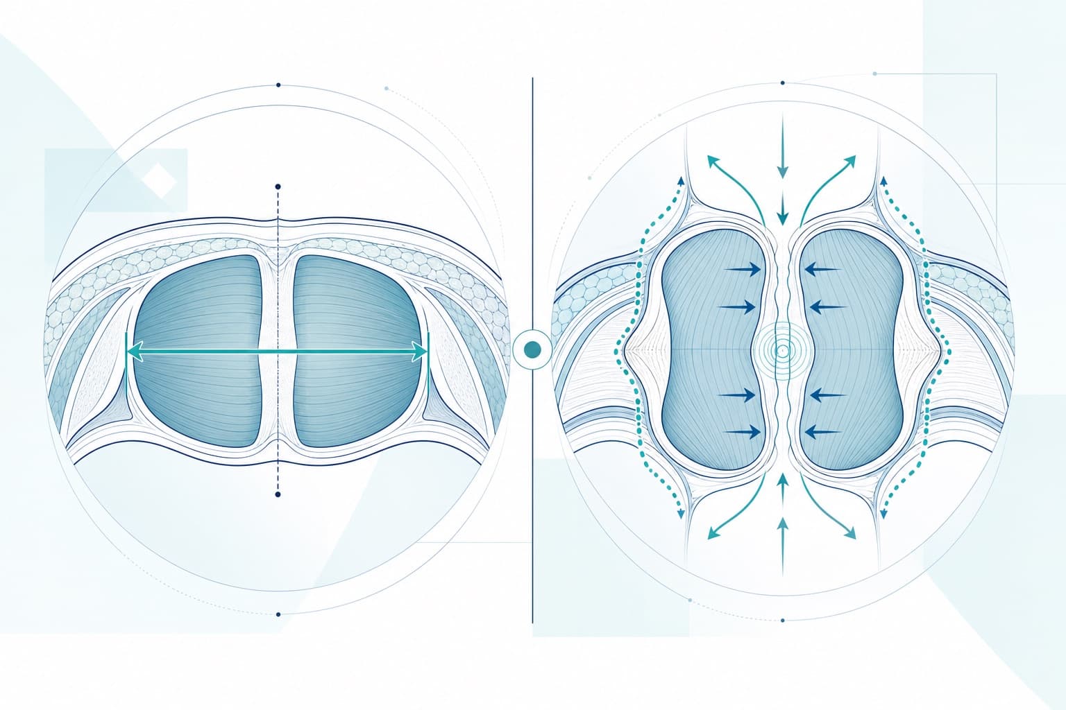 Illustrazione schematica: Diastasi e centimetri: perché la distanza tra i retti non racconta tutto
